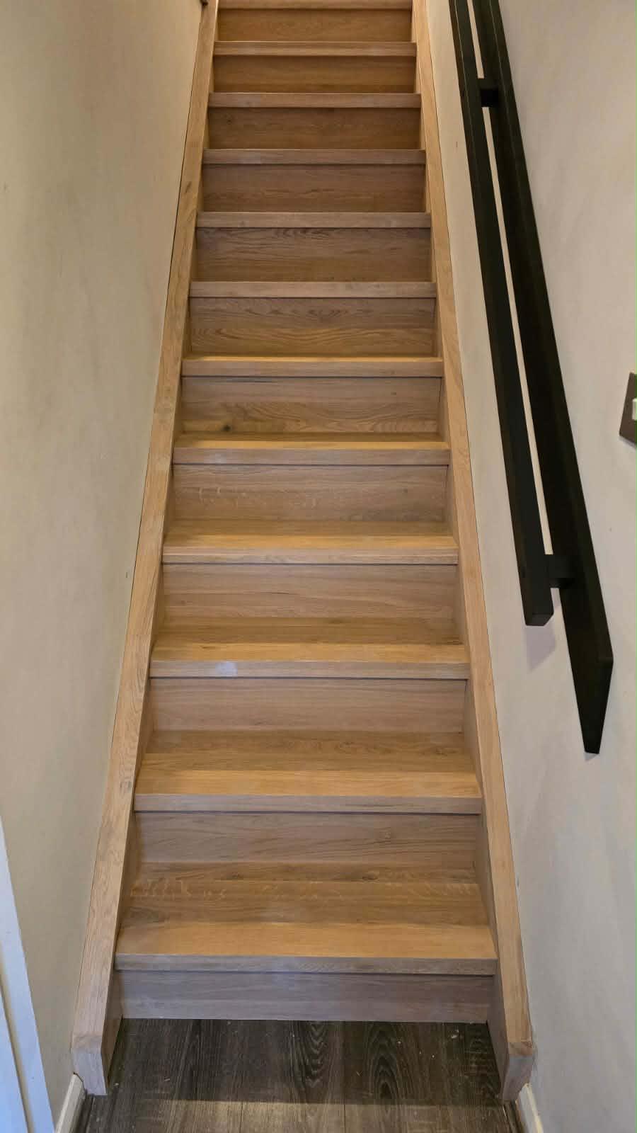 Solid wood stair treads and overlays 19 — installed by MarJoinery